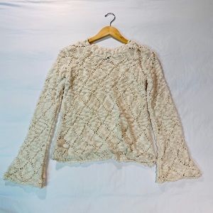 Kendall & Kylie Loose Knit Bell  Sleeves Sweater Size XS